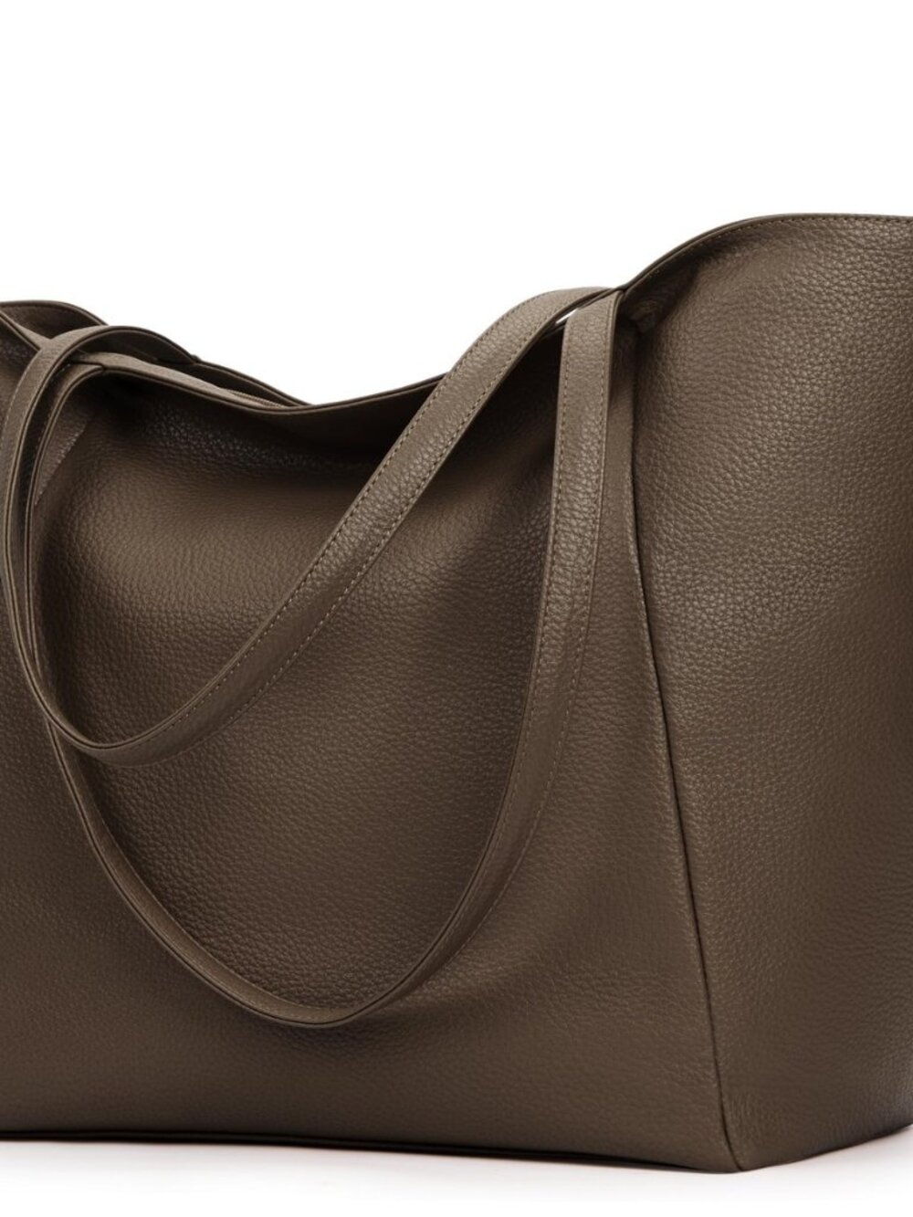 Large Tote Bag Vegan Leather 16L Casual Zipper Work Weekender